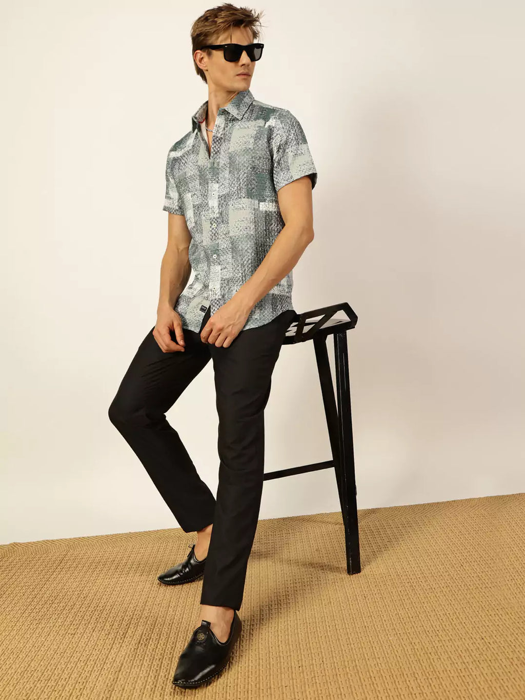 Thomas Scott Men Premium Slim Fit Opaque Printed Casual Shirt