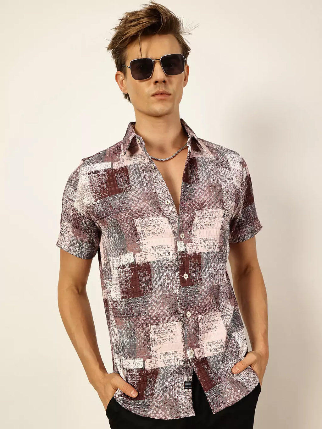Thomas Scott Men Premium Slim Fit Opaque Printed Casual Shirt