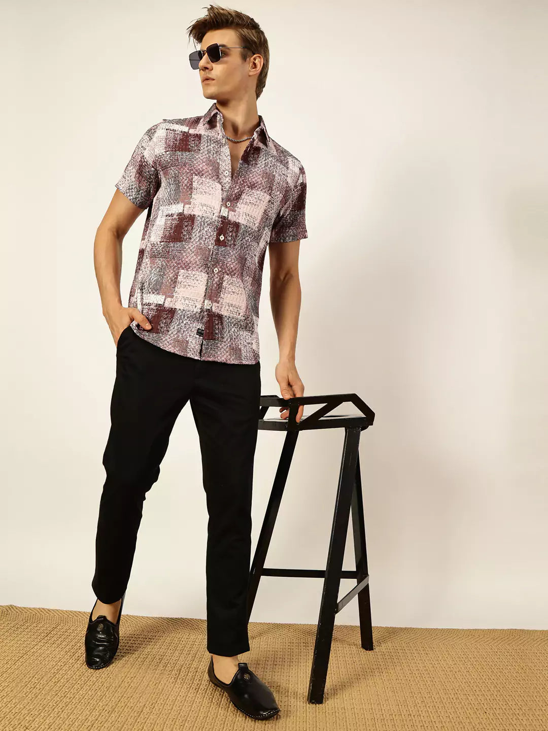 Thomas Scott Men Premium Slim Fit Opaque Printed Casual Shirt
