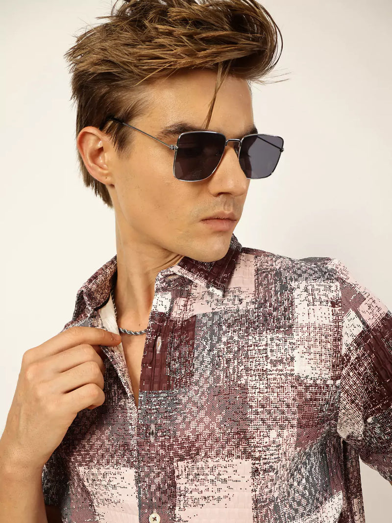 Thomas Scott Men Premium Slim Fit Opaque Printed Casual Shirt
