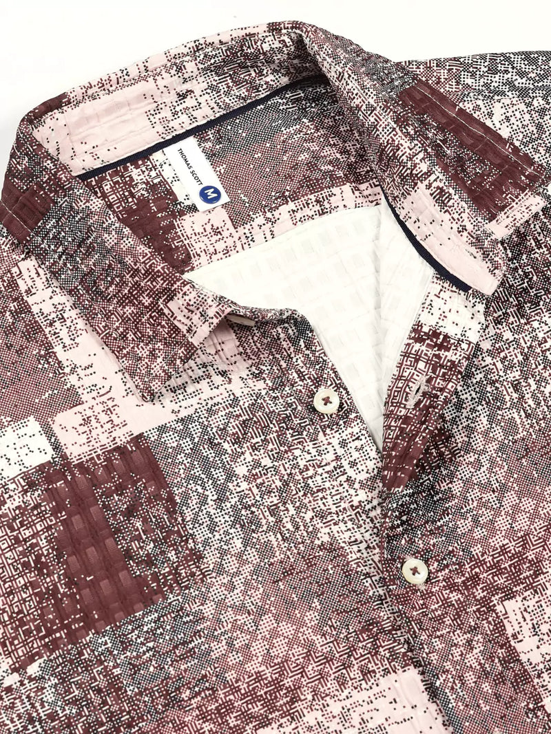 Thomas Scott Men Premium Slim Fit Opaque Printed Casual Shirt