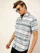 Blue Premium Slim Fit Opaque Printed Casual Shirt For Men