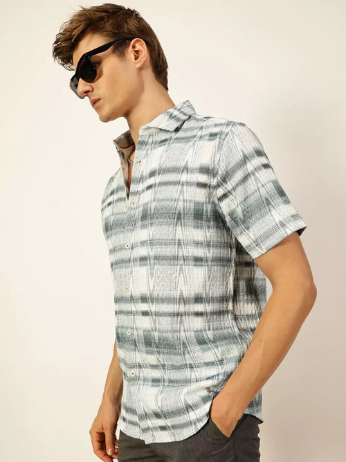 Thomas Scott Men Premium Slim Fit Opaque Printed Casual Shirt