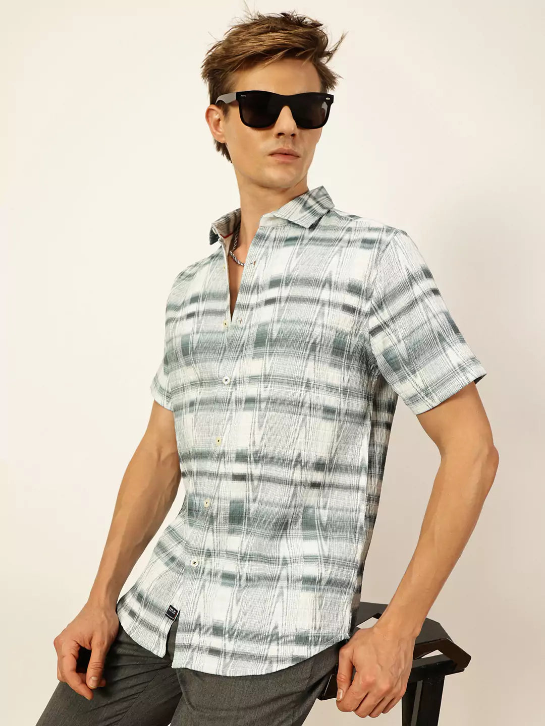 Thomas Scott Men Premium Slim Fit Opaque Printed Casual Shirt