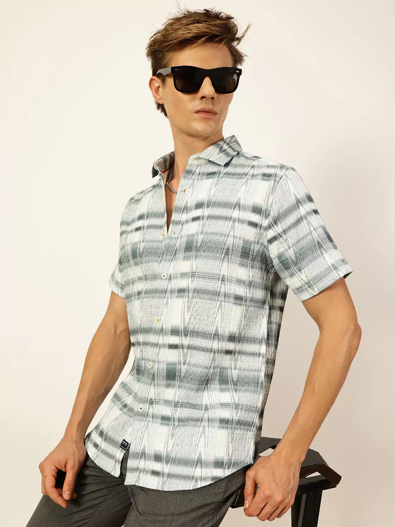Thomas Scott Men Premium Slim Fit Opaque Printed Casual Shirt