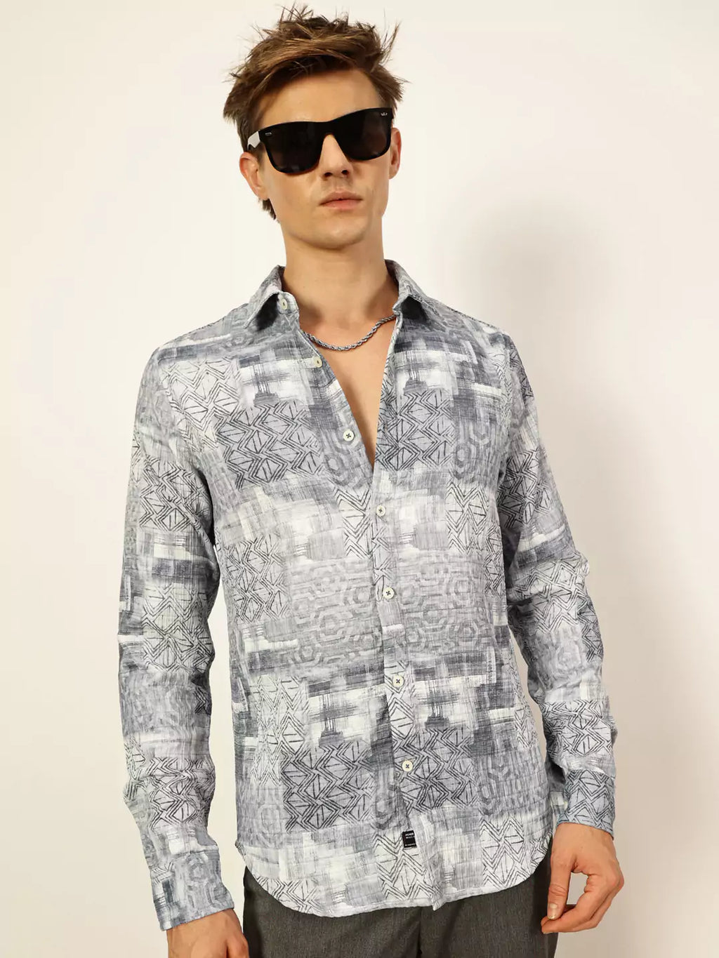 Thomas Scott Men Premium Slim Fit Opaque Printed Casual Shirt