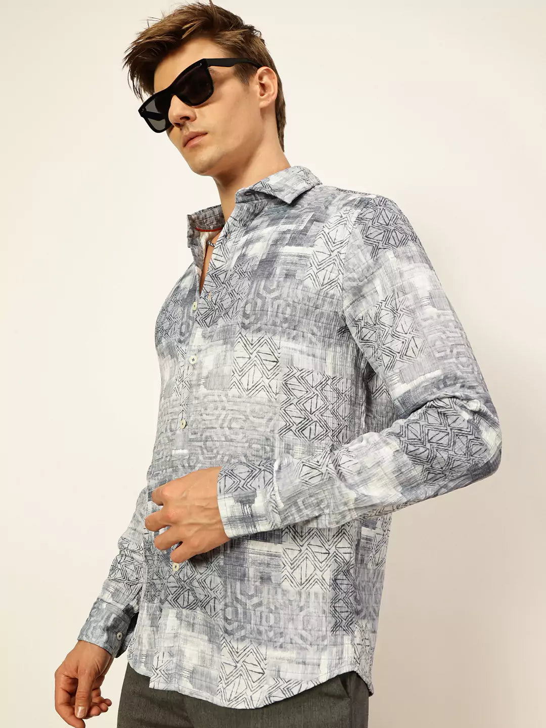 Thomas Scott Men Premium Slim Fit Opaque Printed Casual Shirt
