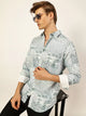 Green Premium Slim Fit Opaque Printed Casual Shirt For Men