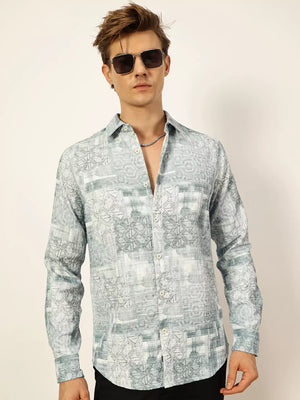 Thomas Scott Men Premium Slim Fit Opaque Printed Casual Shirt