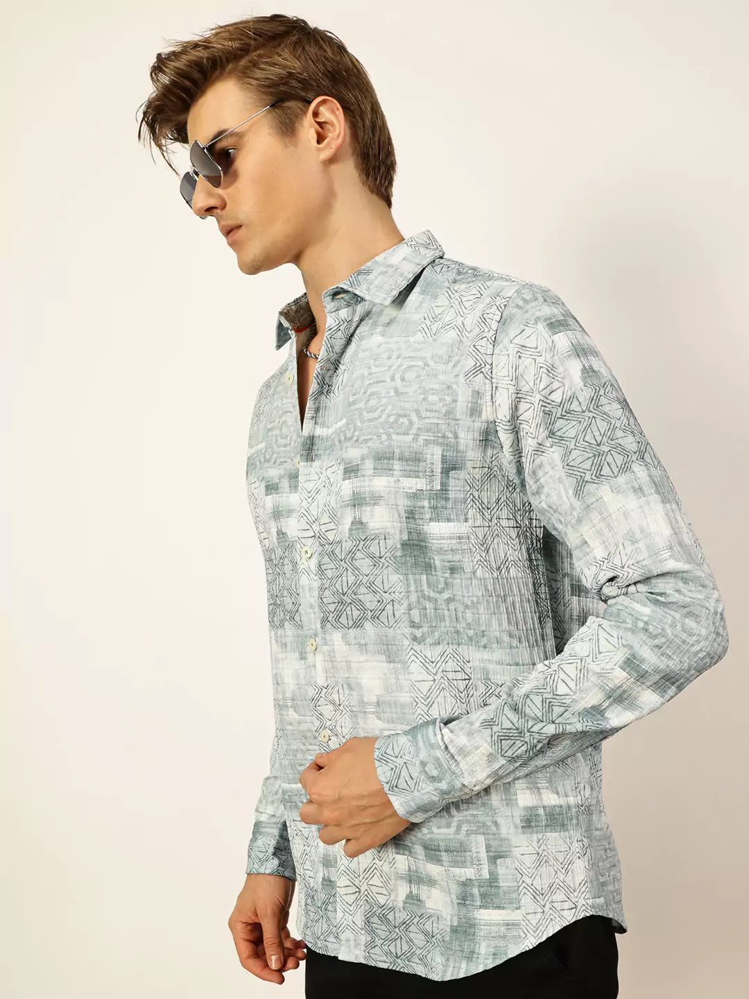Thomas Scott Men Premium Slim Fit Opaque Printed Casual Shirt