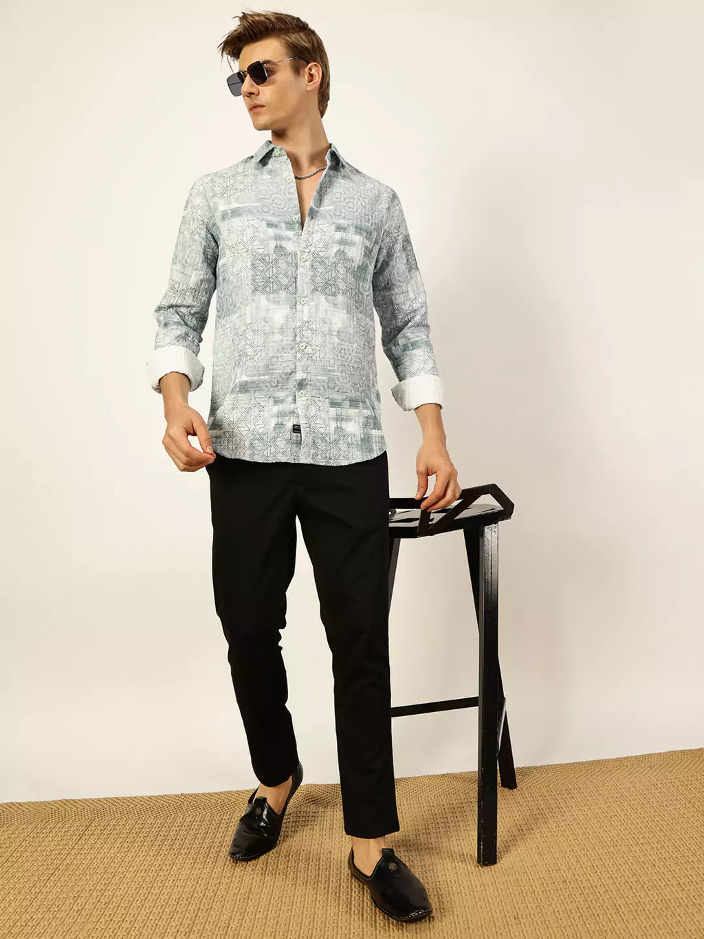 Thomas Scott Men Premium Slim Fit Opaque Printed Casual Shirt