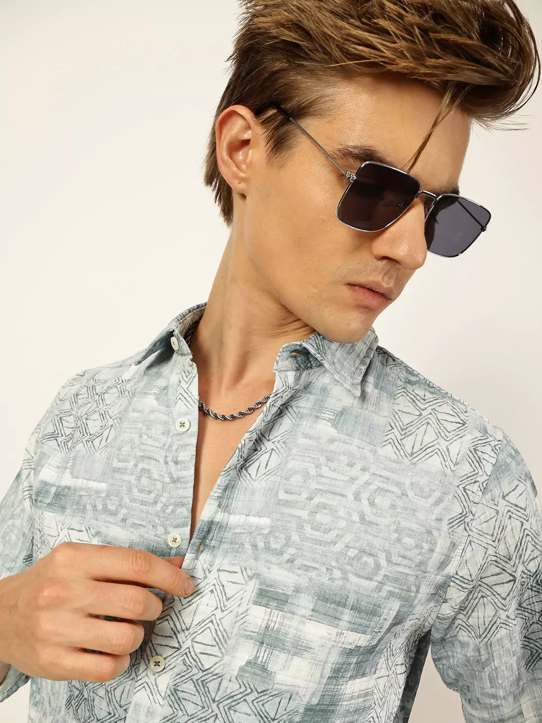 Thomas Scott Men Premium Slim Fit Opaque Printed Casual Shirt