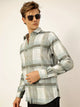Green Premium Slim Fit Tartan Checks Opaque Checked Casual Shirt For Men