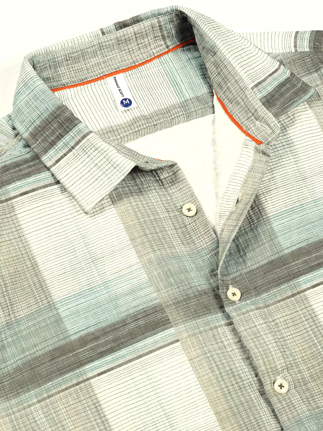 Thomas Scott Men Premium Slim Fit Tartan Checks Opaque Checked Casual Shirt