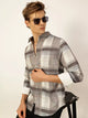 Khaki Premium Slim Fit Tartan Checks Opaque Checked Casual Shirt For Men
