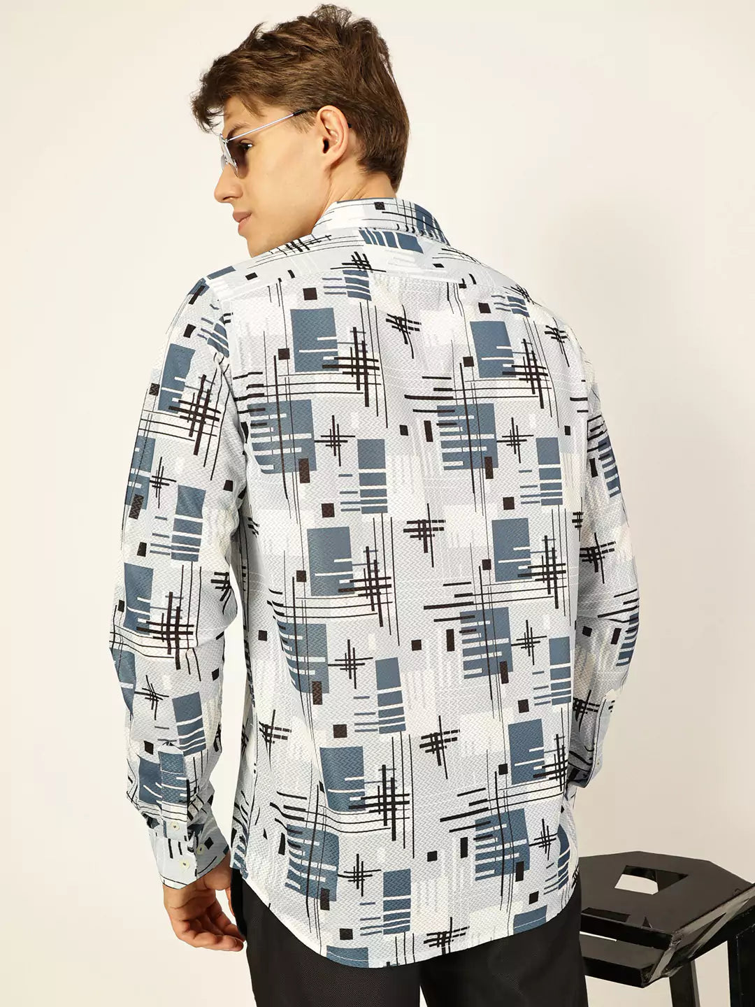 Thomas Scott Men Premium Graphic Printed Slim Fit Casual Shirt