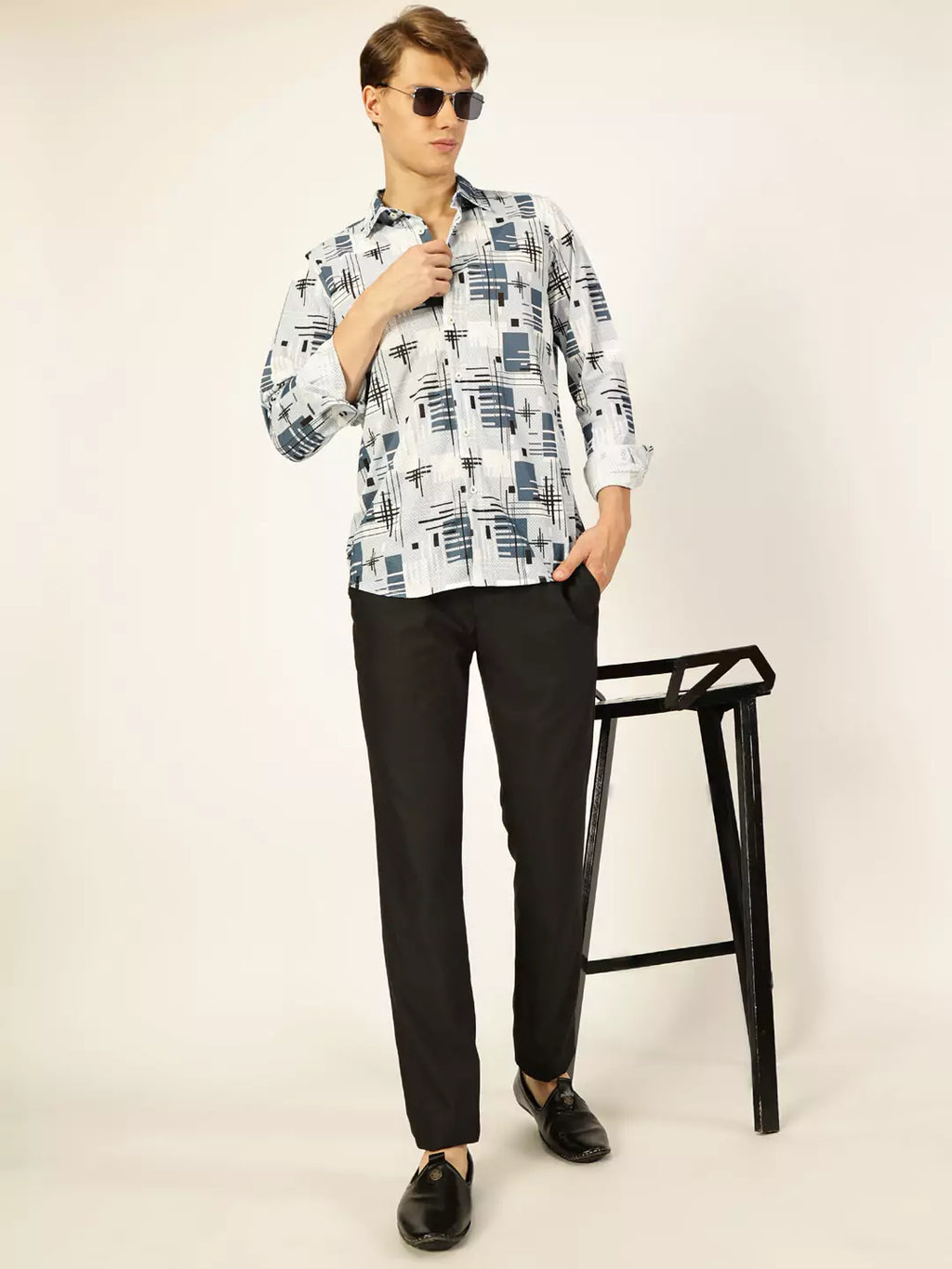 Thomas Scott Men Premium Graphic Printed Slim Fit Casual Shirt