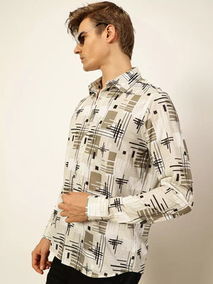 Thomas Scott Men Premium Slim Fit Opaque Printed Casual Shirt