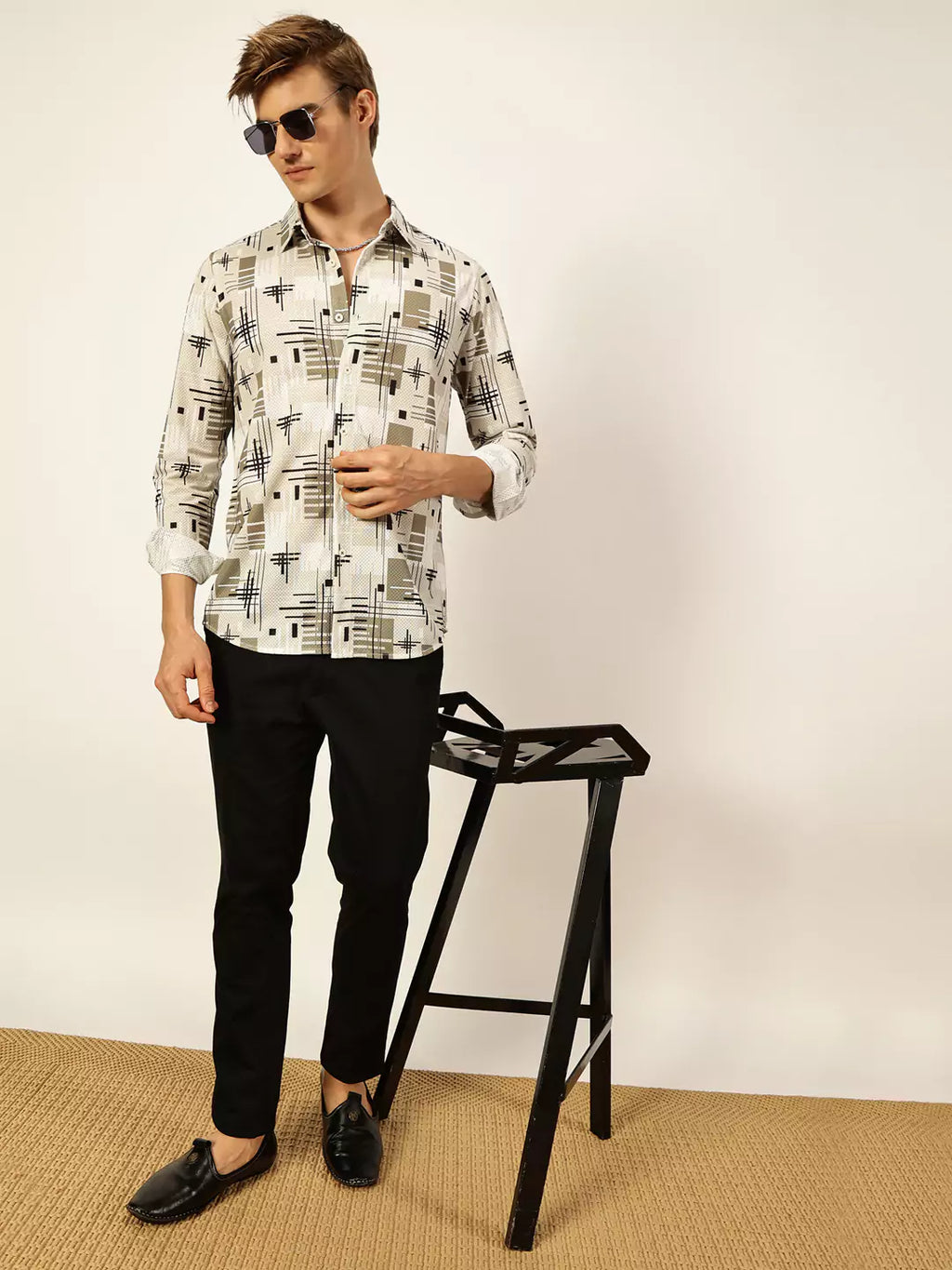 Thomas Scott Men Premium Slim Fit Opaque Printed Casual Shirt