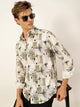 Green Premium Slim Fit Opaque Printed Casual Shirt For Men