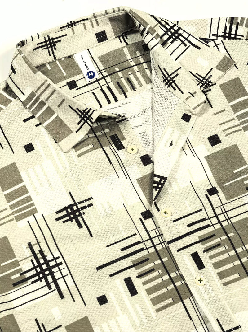 Thomas Scott Men Premium Slim Fit Opaque Printed Casual Shirt