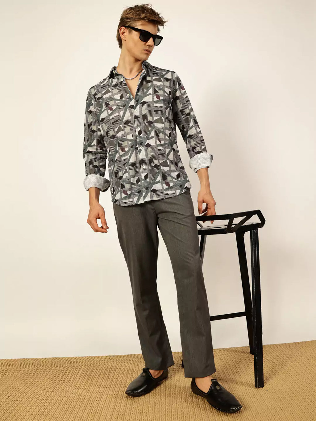 Thomas Scott Men Premium Slim Fit Opaque Printed Casual Shirt