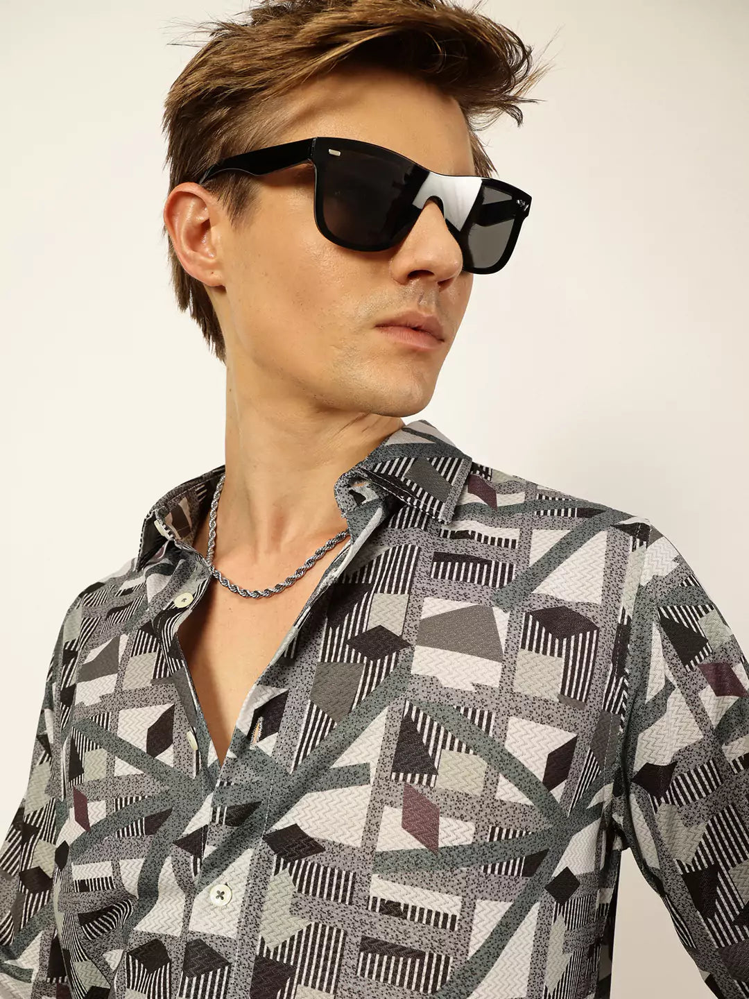 Thomas Scott Men Premium Slim Fit Opaque Printed Casual Shirt