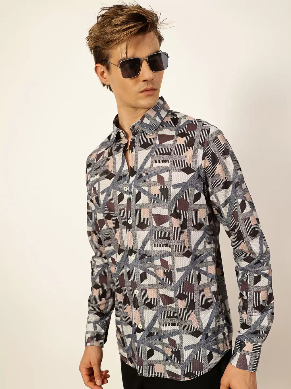 Thomas Scott Men Premium Slim Fit Opaque Printed Casual Shirt