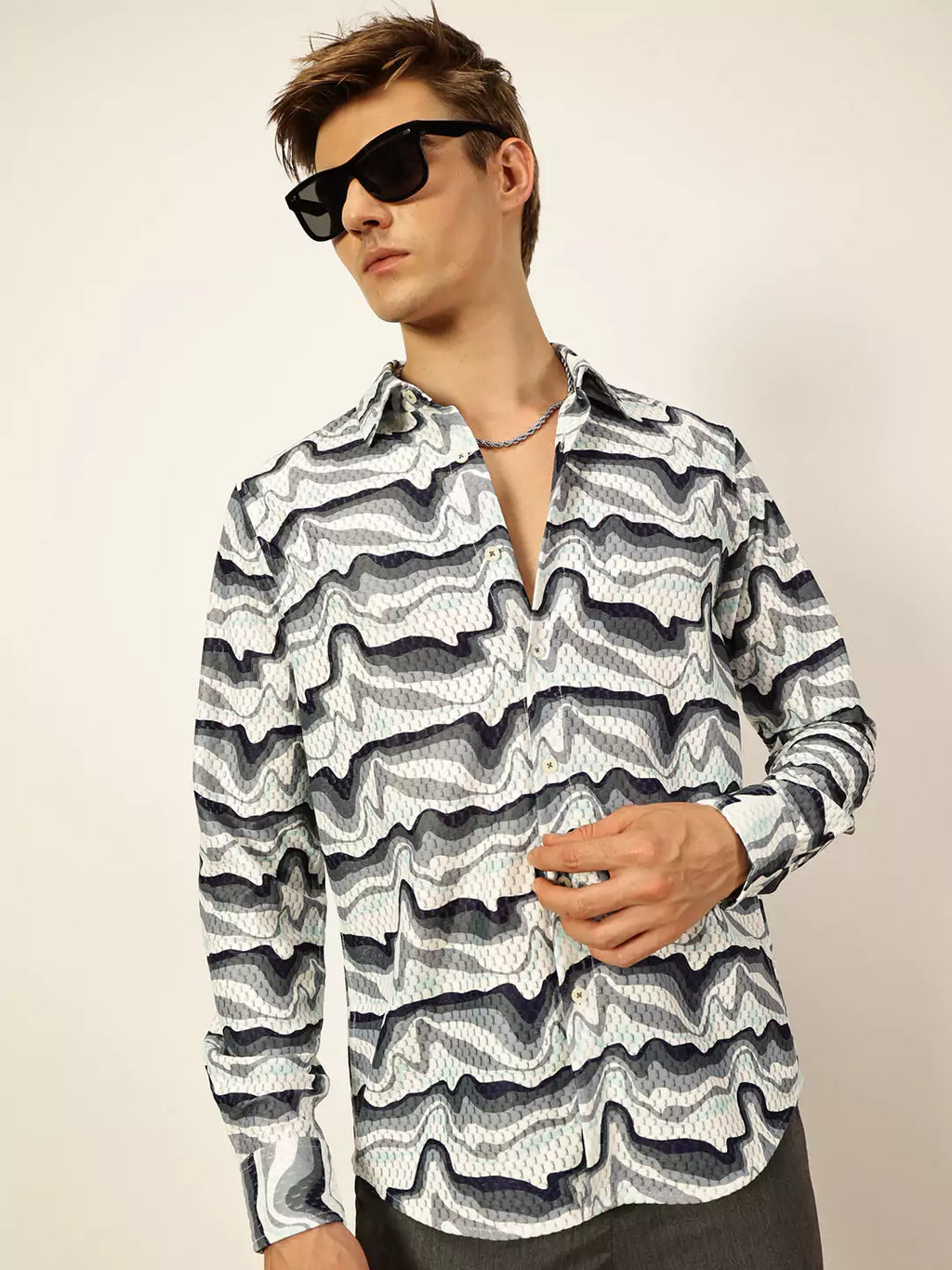 Thomas Scott Men Premium Slim Fit Opaque Printed Casual Shirt