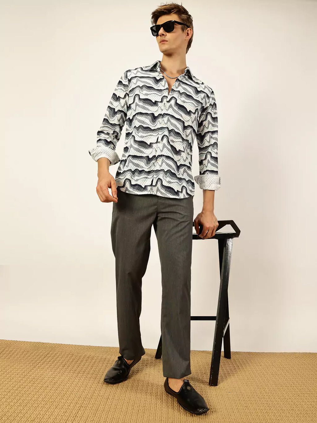 Thomas Scott Men Premium Slim Fit Opaque Printed Casual Shirt