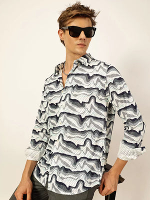 Thomas Scott Men Premium Slim Fit Opaque Printed Casual Shirt