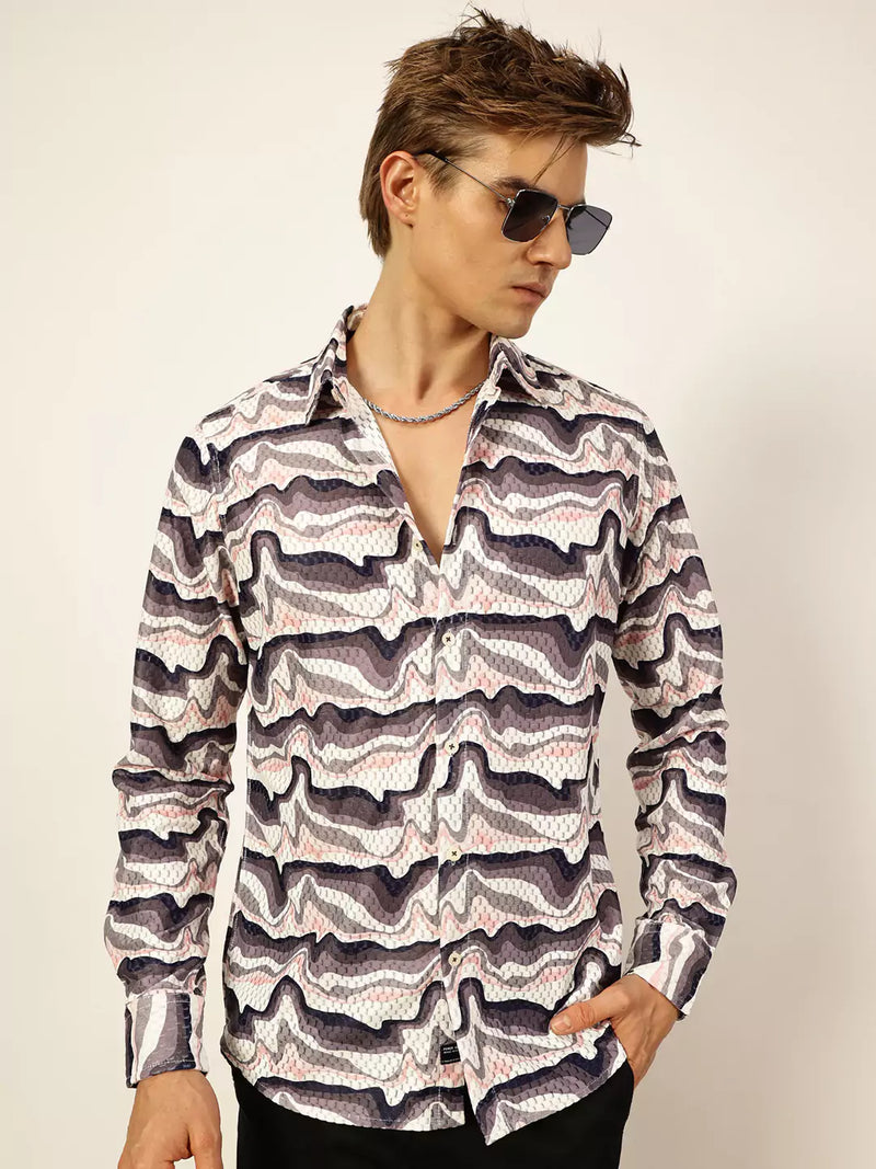 Thomas Scott Men Premium Slim Fit Opaque Printed Casual Shirt