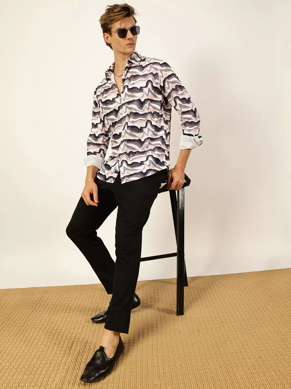 Thomas Scott Men Premium Slim Fit Opaque Printed Casual Shirt