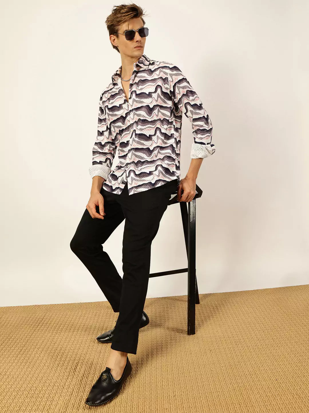 Thomas Scott Men Premium Slim Fit Opaque Printed Casual Shirt