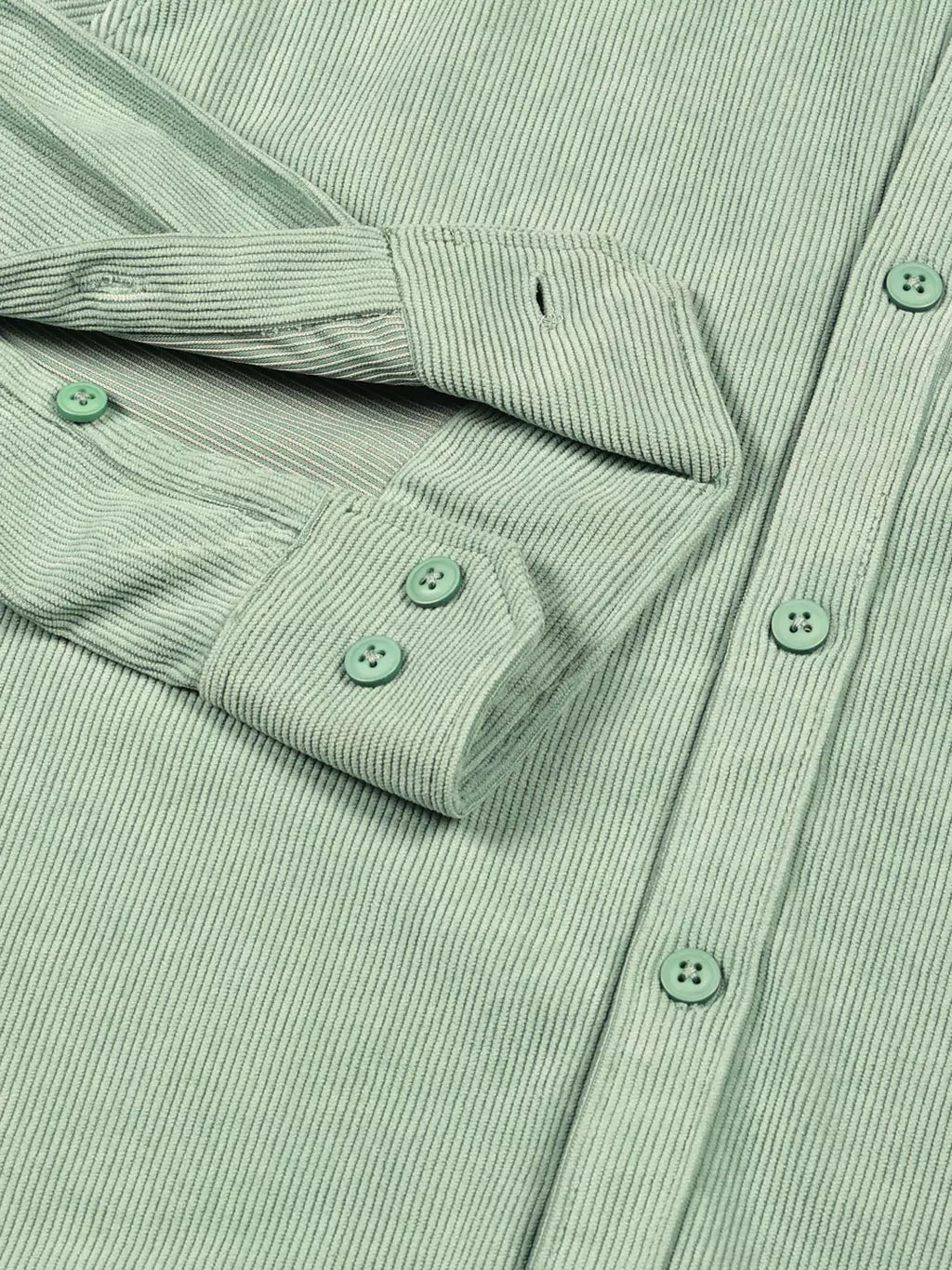 Thomas Scott Men Premium Textured Corduroy Slim Fit Button-Down Collar Casual Shirt