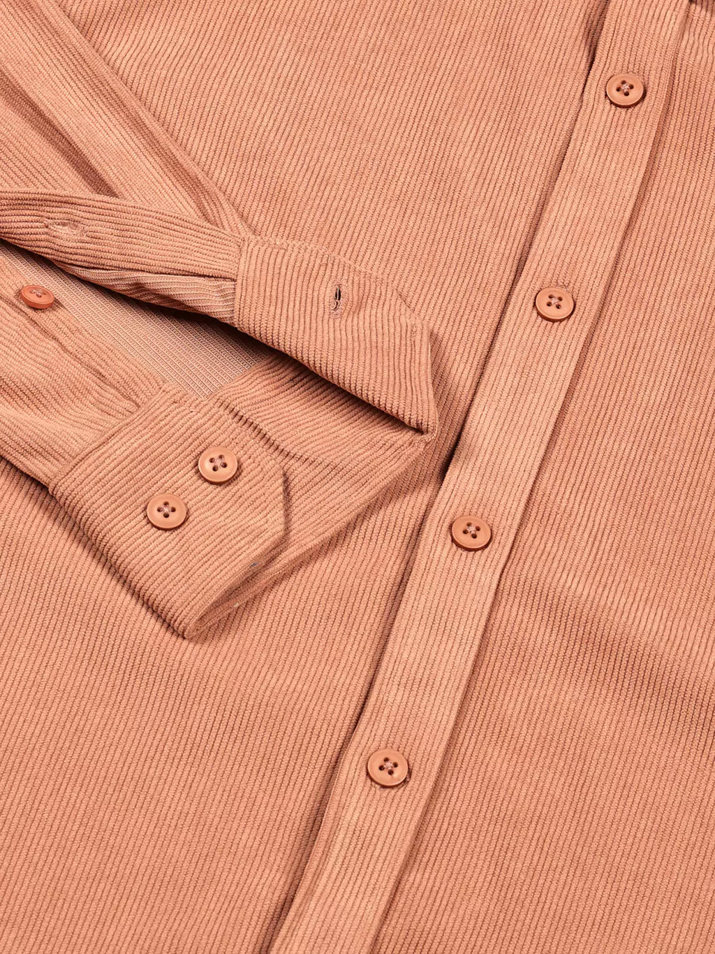 Thomas Scott Men Premium Textured Corduroy Slim Fit Button-Down Collar Casual Shirt
