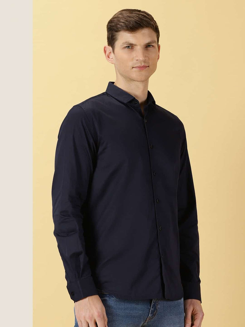 Thomas Scott Men Classic Slim Fit Spread Collar Casual Shirt