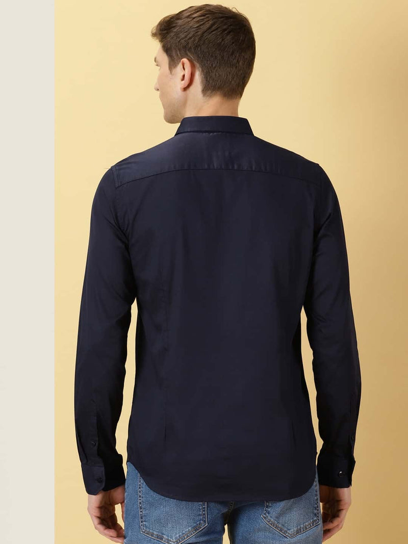 Thomas Scott Men Classic Slim Fit Spread Collar Casual Shirt