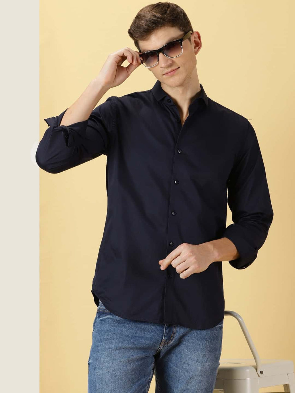 Thomas Scott Men Classic Slim Fit Spread Collar Casual Shirt