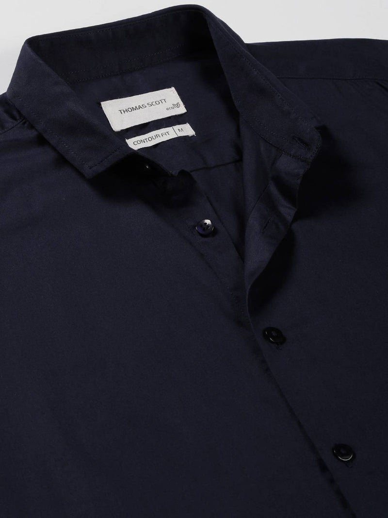 Thomas Scott Men Classic Slim Fit Spread Collar Casual Shirt