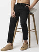 Black Mid-Rise Regular Fit Woven Chinos Trouser For Men