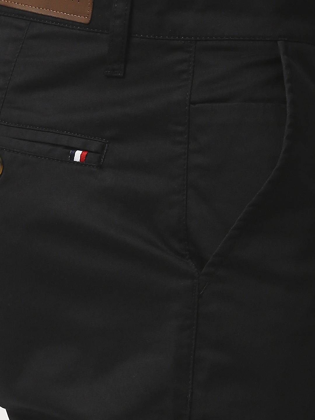 Thomas Scott Men Black Mid-Rise Regular Fit Woven Chinos Trouser