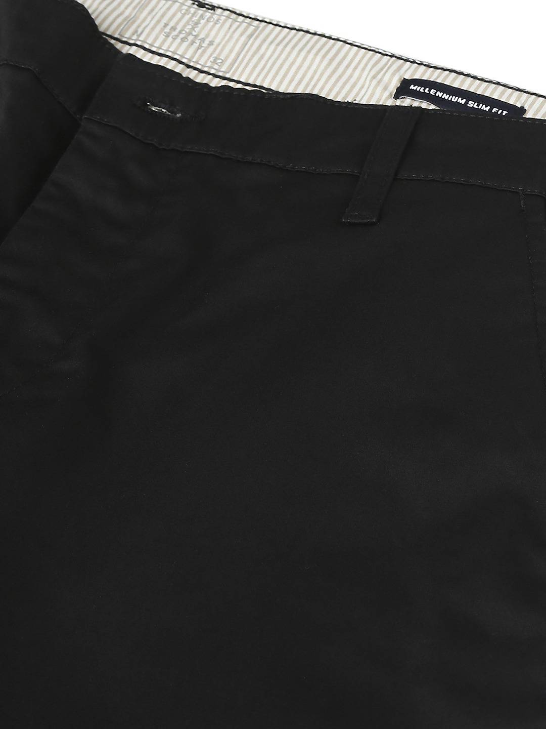 Thomas Scott Men Black Mid-Rise Regular Fit Woven Chinos Trouser