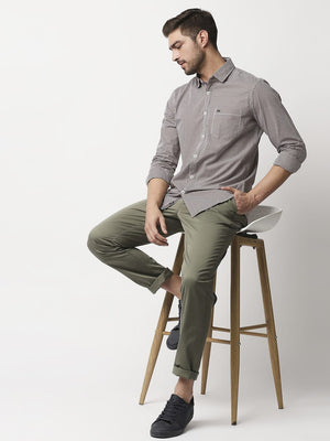 Thomas Scott Men Olive Green Easy Wash Sustainable Trousers