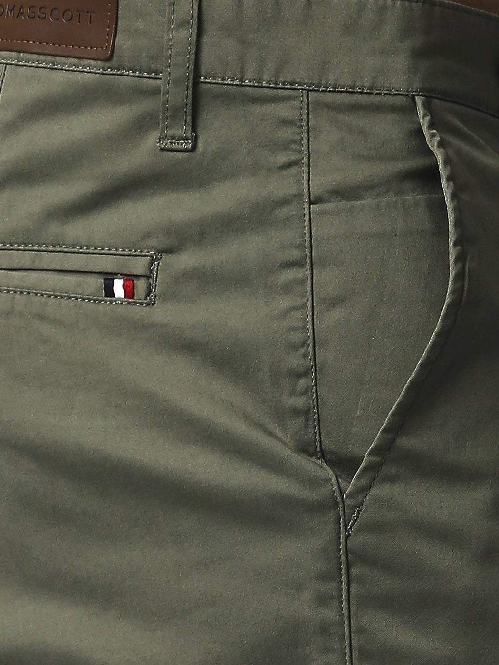 Thomas Scott Men Olive Green Easy Wash Sustainable Trousers