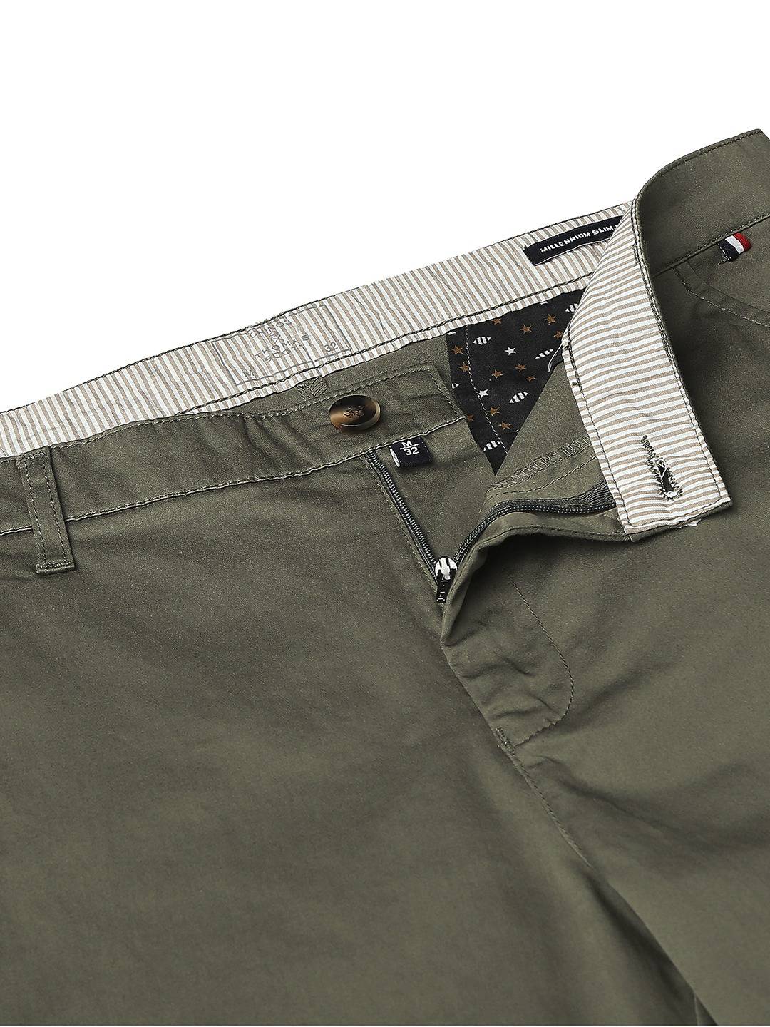 Thomas Scott Men Olive Green Easy Wash Sustainable Trousers