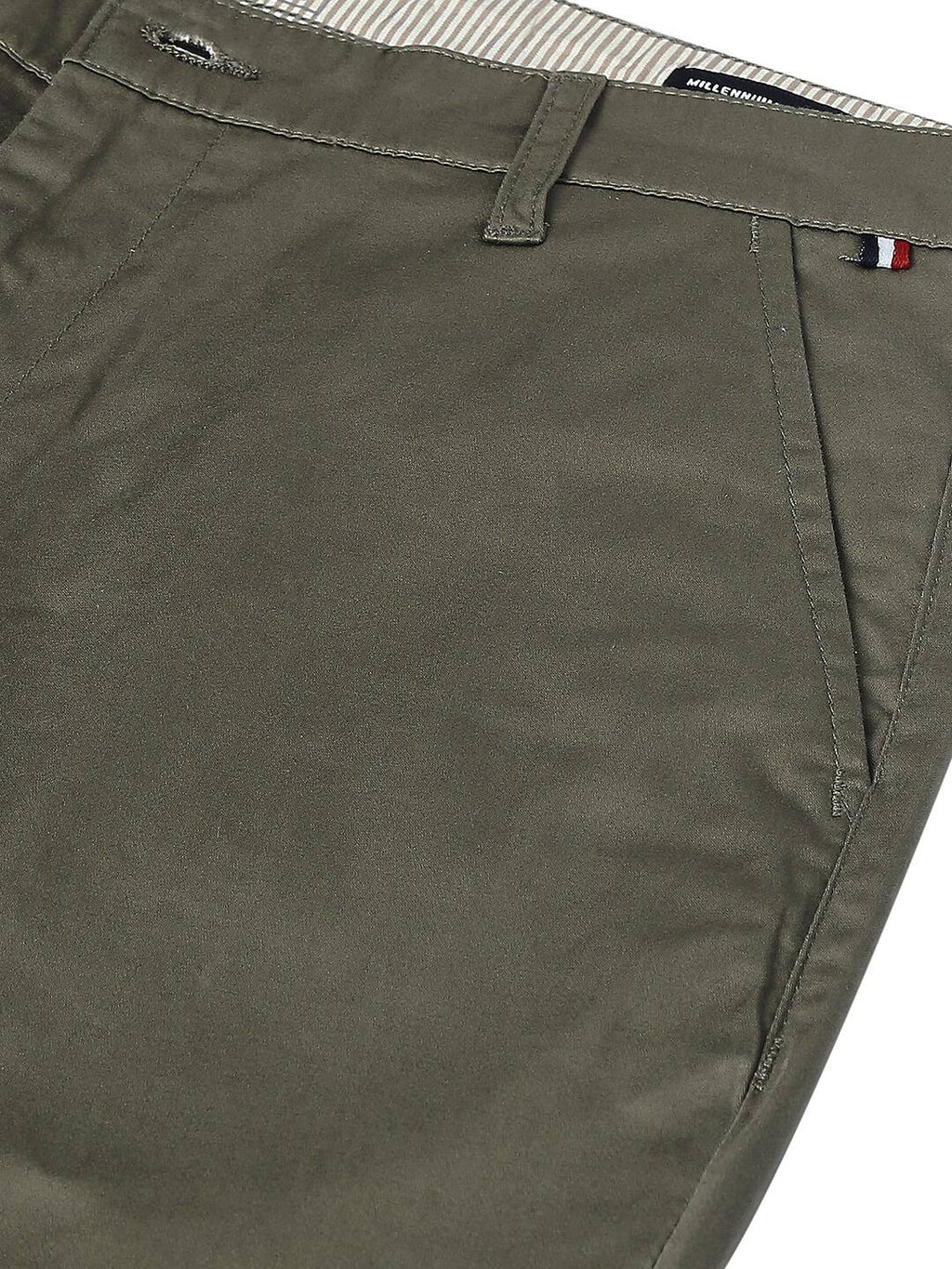 Thomas Scott Men Olive Green Easy Wash Sustainable Trousers