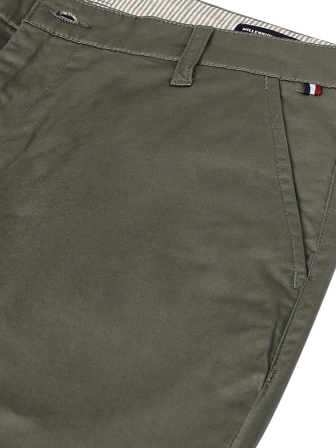 Thomas Scott Men Olive Green Easy Wash Sustainable Trousers