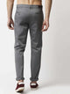 Steel Grey Mid-Rise Regular Fit Woven Chinos Trouser For Men