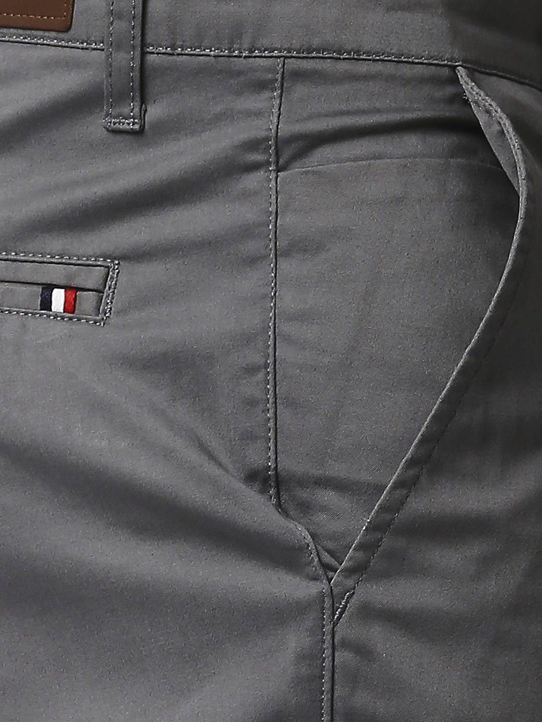 Thomas Scott Men Grey Slim Fit Easy Wash Sustainable Chinos Trousers